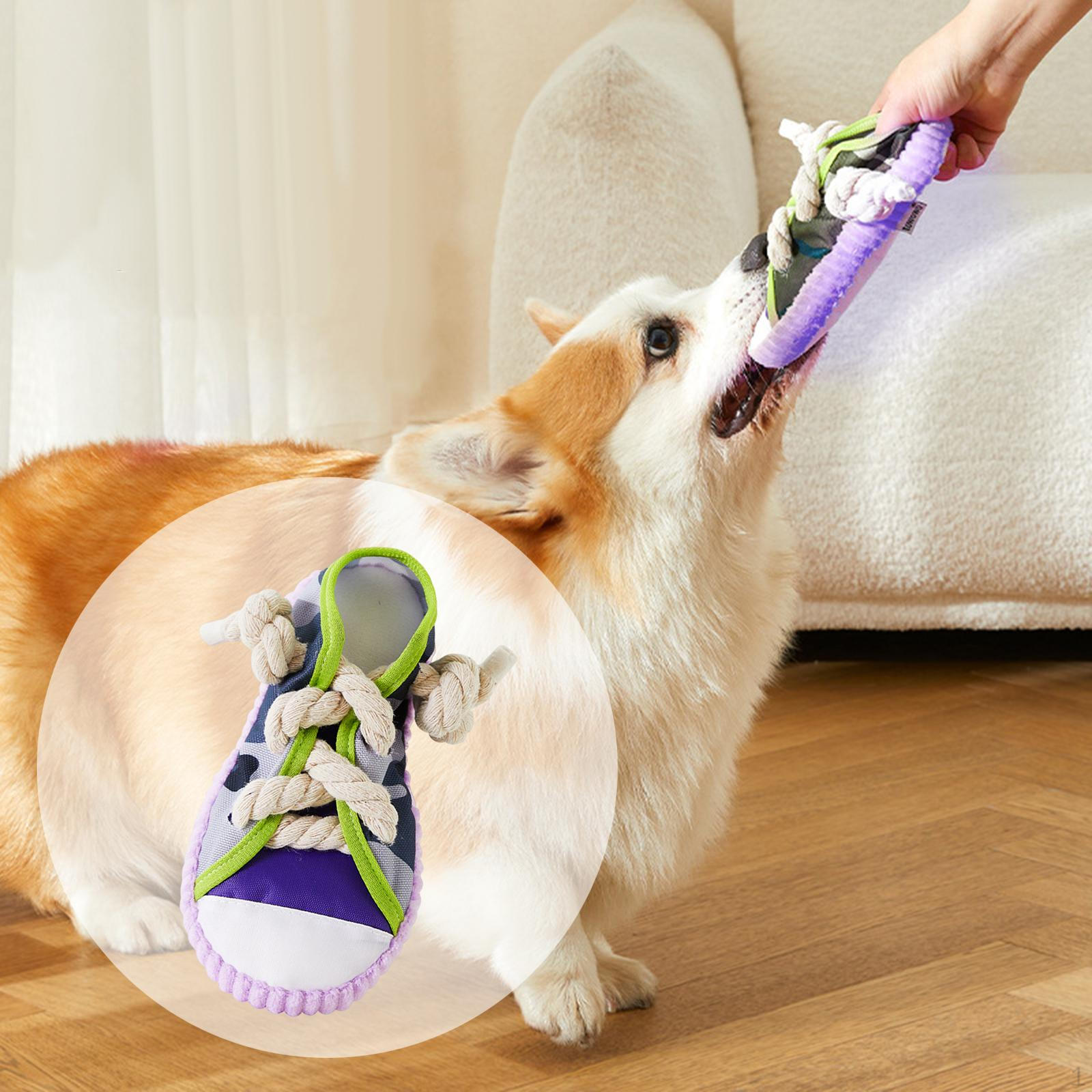 

Dog Toy Tug Small Playing for Home Indoor Training Pet Supplies Tough Indestructible Squeaky