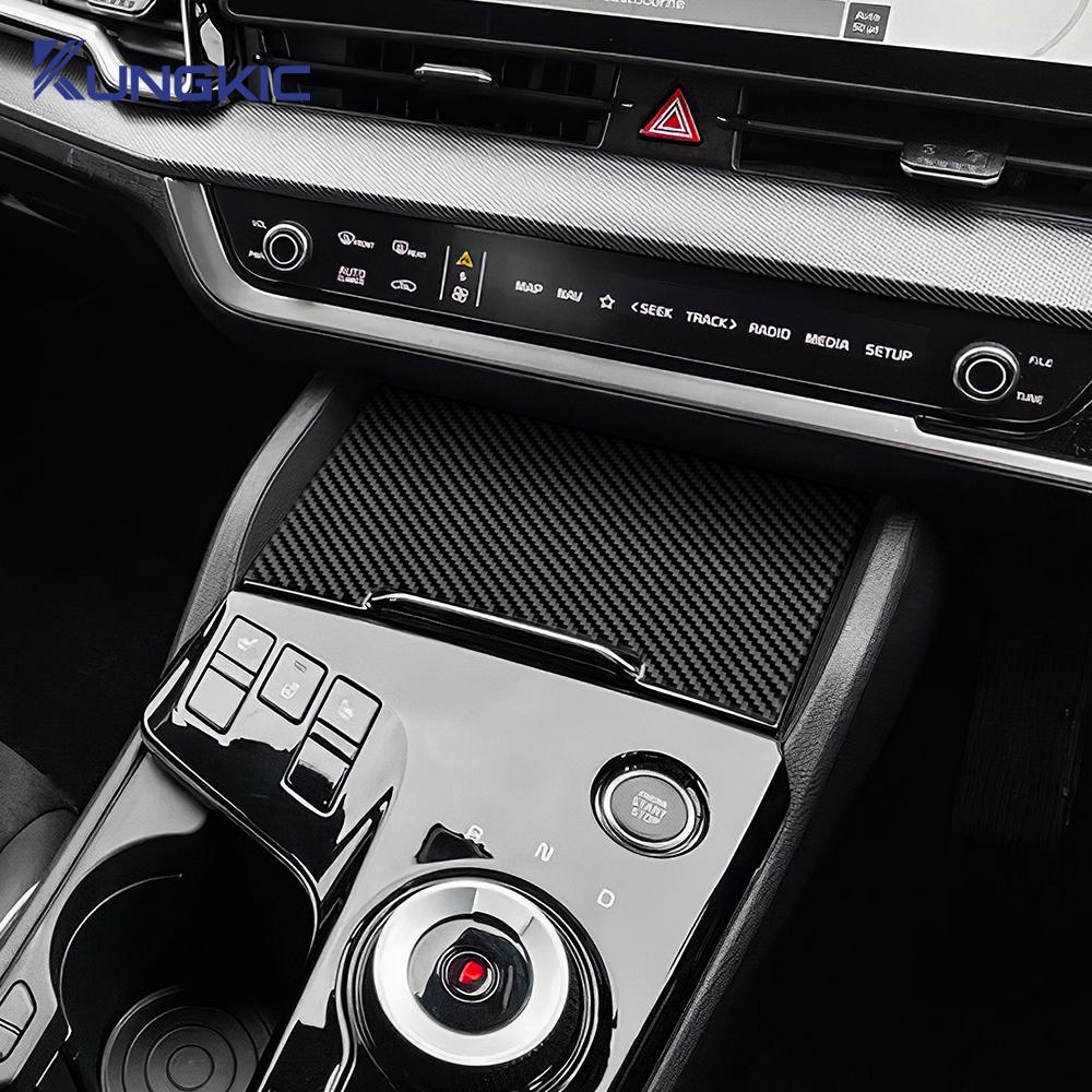 Echter Weicher Kohlefaseraufkleber Für Kia Sportage NQ5 2025 2025 2025 2025 LHD RHD Auto Mittelkonsole Aufbewahrungsbox Zubehör