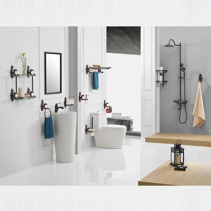 Towel Bars Brass Wall mounted Single Towel Bar Holder Luxury Towel Rack Wall Bathroom Accessories Towel Hanger Rails WF-88810