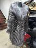 Silver fox real fur coat winter new style large fur collar length 100cm