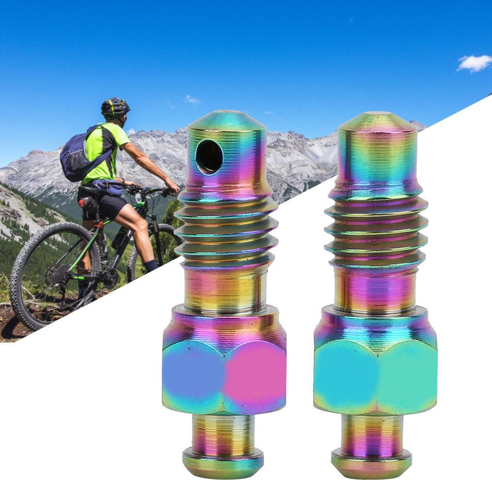 2 Pcs   Alloy Oil Disc Brake Bleed Nipple Exhaust Screws Set for Road   Accessories