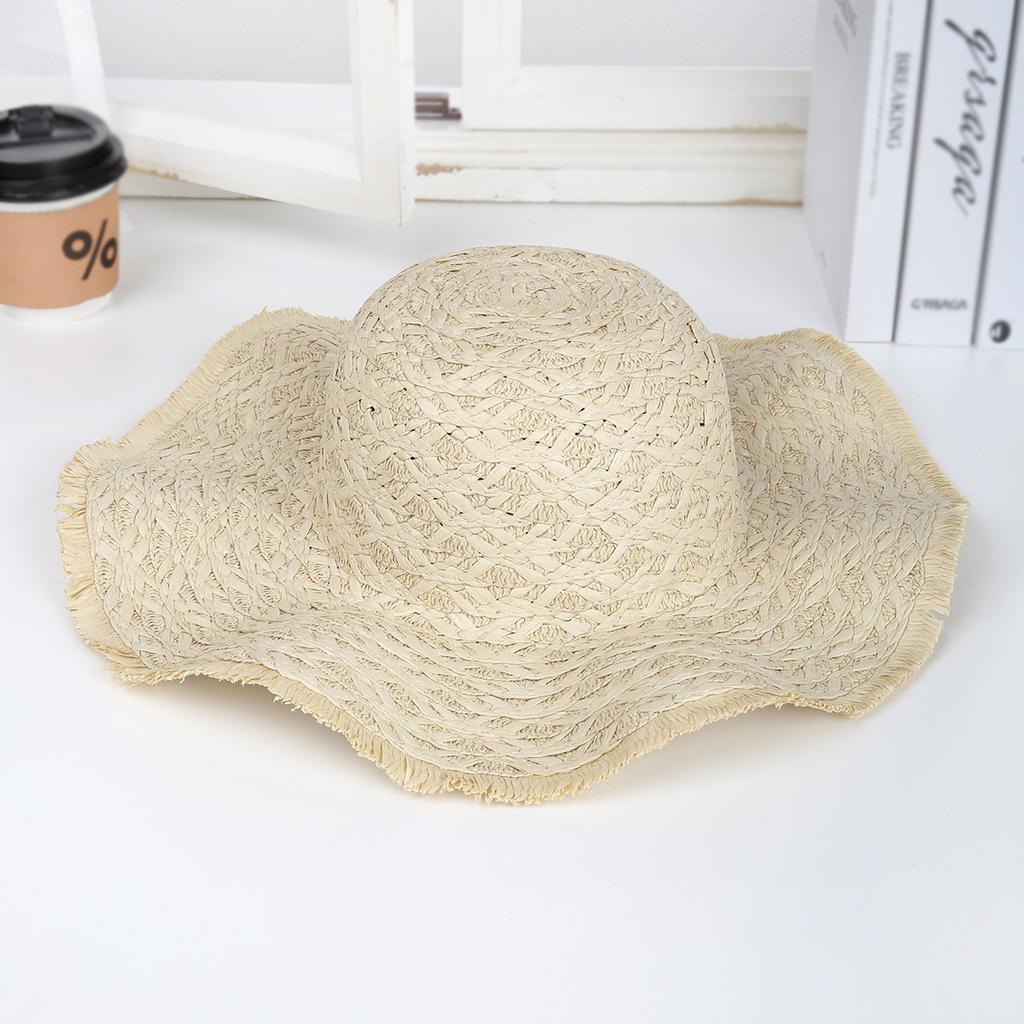 Travel Hat Women's Summer Sunscreen Big Eaves Holiday Beach Fur Breathable Sun Hat Hand Embroidery Embryo