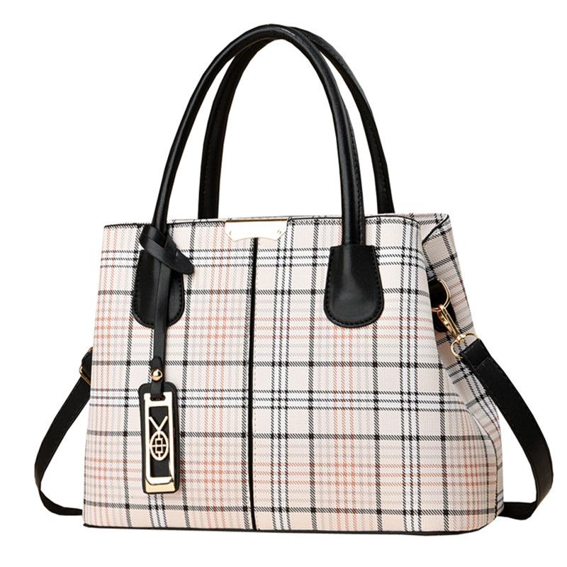 

Вместительная большая сумка кроссбоди из искусственной кожи, женская сумка на плечо, повседневная сумка под мышкой Plaid Black