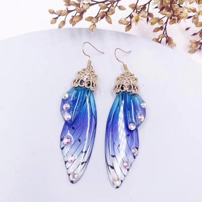 Sapphire Butterfly Wing Earrings Luxury Earring Women 18k Gold Plated