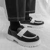 Large Size Men's Leather Shoes, Low-top Platform Leather Shoes, with Suit and Dress, One Pedal, Casual and Trendy Loafers.