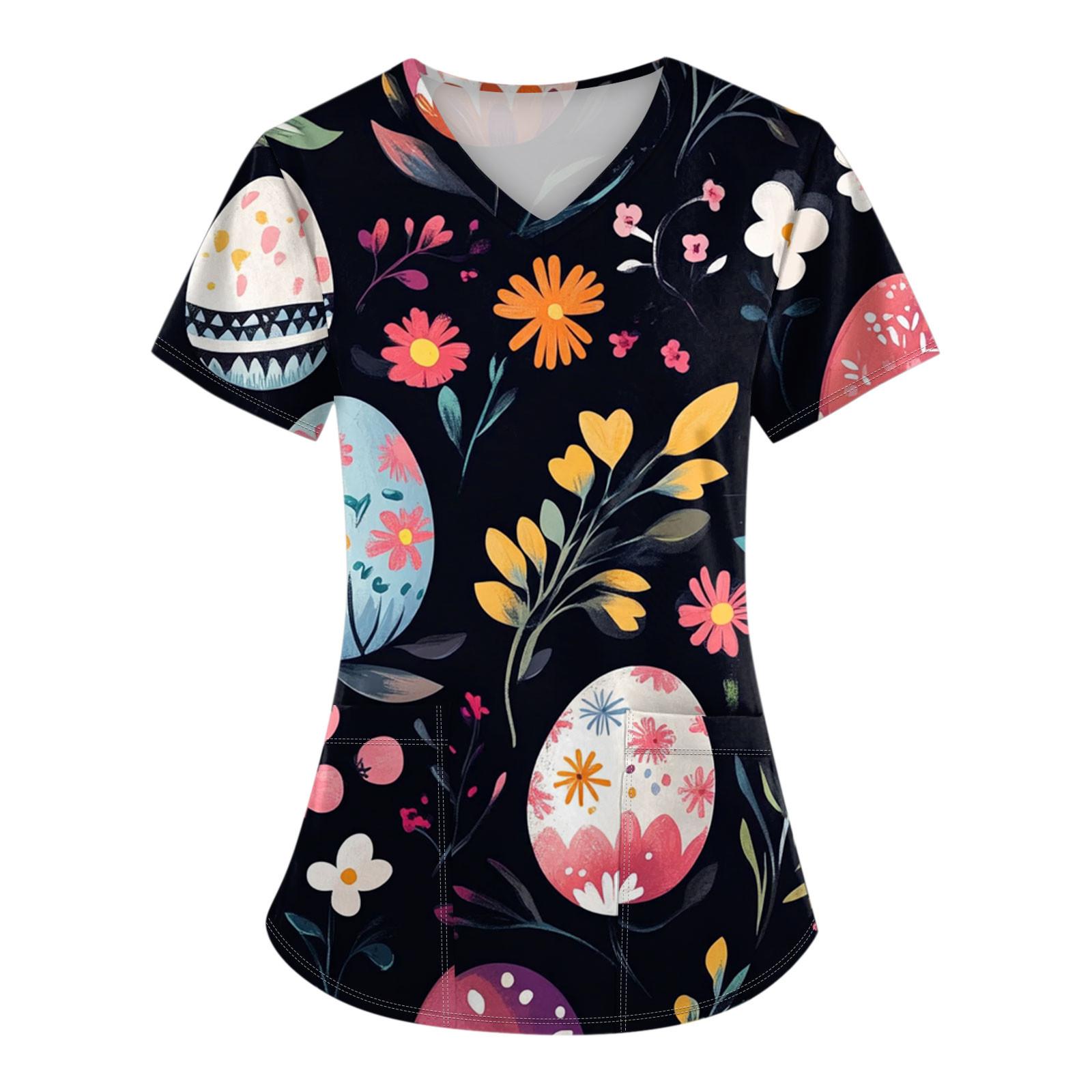 

Женские модные комбинезоны с коротким рукавом и V-образным вырезом, с карманами, пасхальные топы с принтом, одежда XL жёлтый