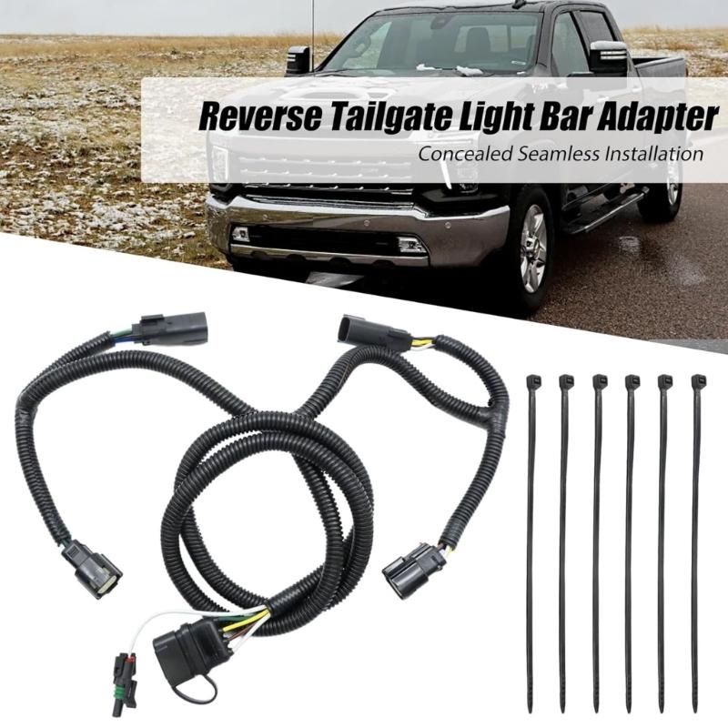 Tailgate Light Bar Harness with Reverse Wire for 1500 2500 3500 529005 Replacement Light Bar Adapter Auto Part