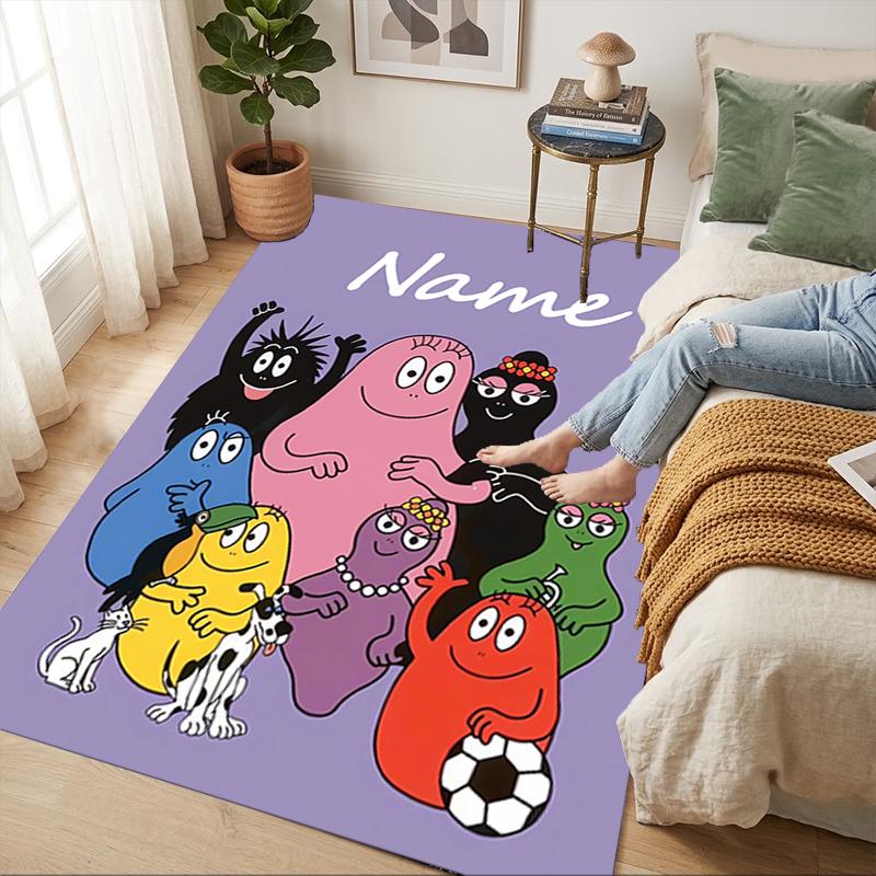 Custom Name Colorful Creatures Living Room Non-Slip Area Rug Soft Carpet for Bedroom Kids Playroom Sofa Office Home Decor Doormat