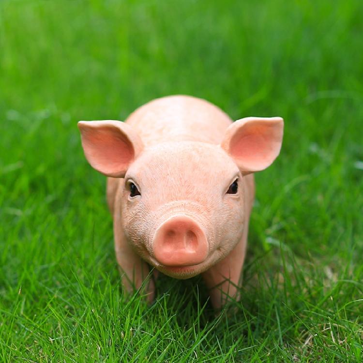 Resin Pig Statue Cute Animal Sculpture for Garden Yard Patio Outdoor Decoration Lawn Ornament Animal Statue Figurine