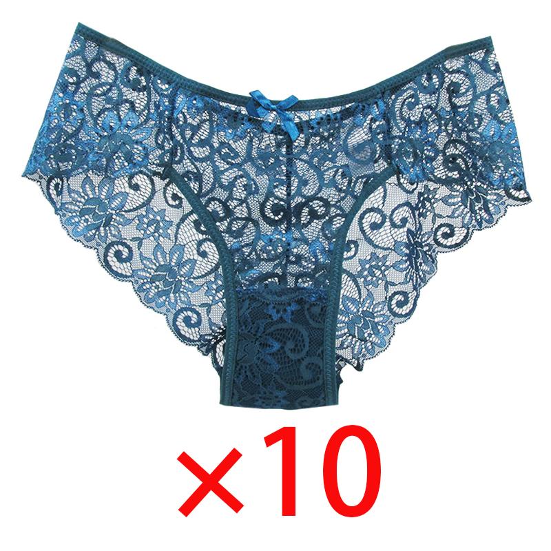 Broderte blondetruser Gjennomsiktig Sexy undertøy med lav midje Dame Jenter Myke pustende truser