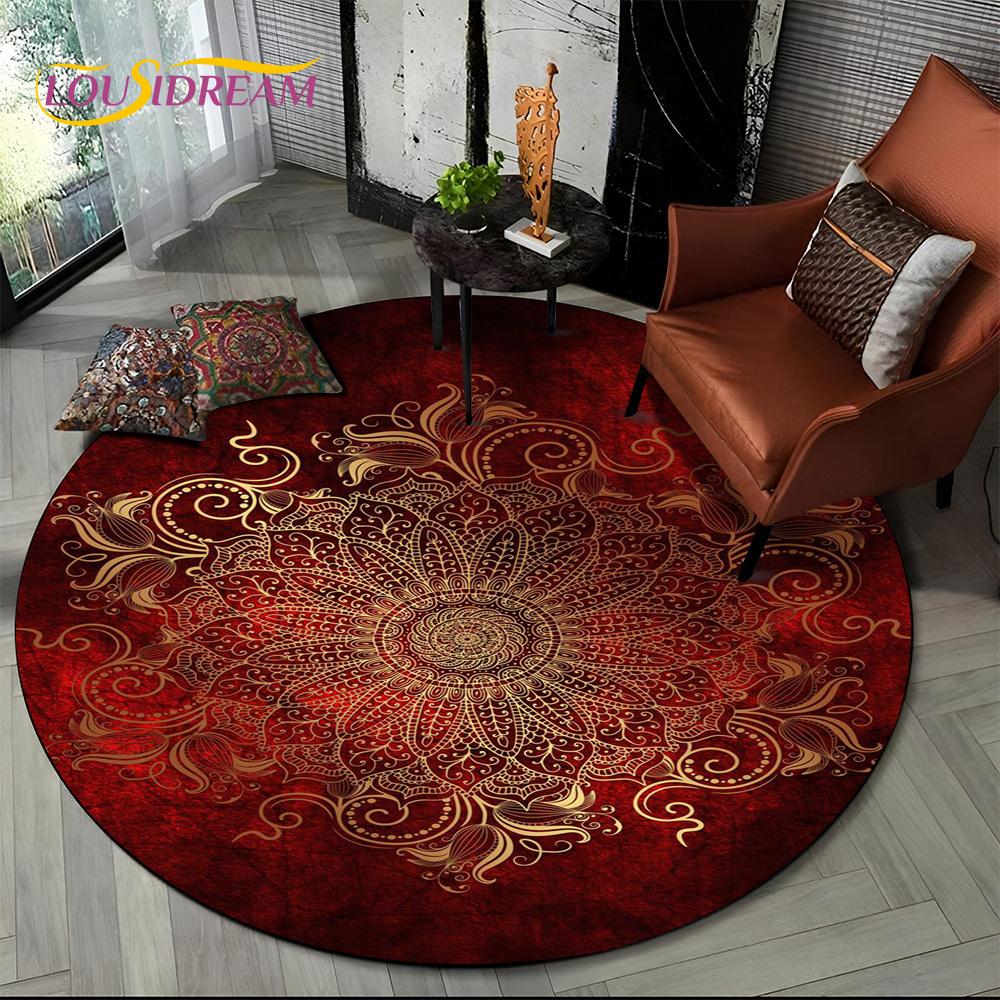3D Meditation Mandala Bohemia nature Spirit Yoga Round Carpet Rug for Living Room Bedroom Child Decor,Pet Area Rug Non-slip Mat