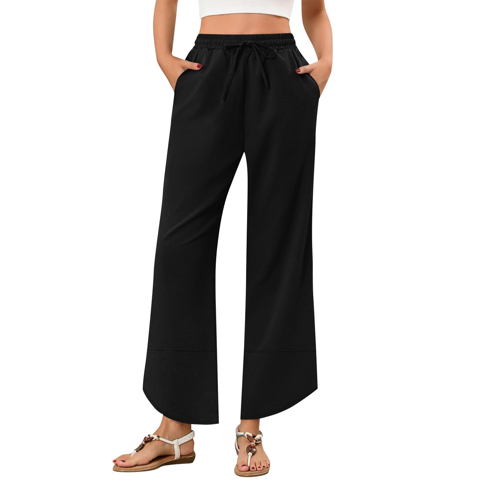 

Женские зимние спортивные штаны, однотонные повседневные брюки, женские флисовые спортивные штаны, широкие прямые брюки S чёрный