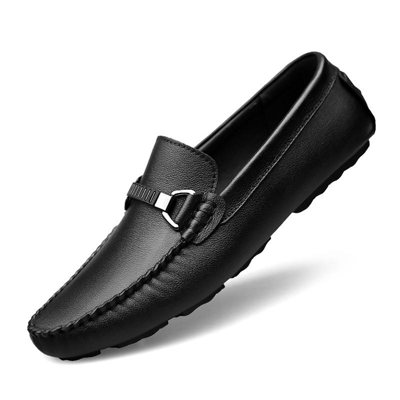 Fashion Brand Comfort Slip On Formal Business Loafers Men Casual Genuine Leather Shoes Men All-match Wedding Shoes Male Driving Flats