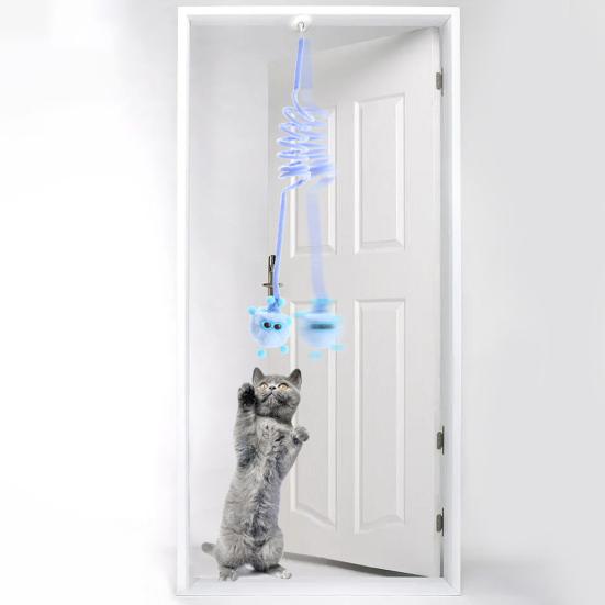 1 Set Cat Teaser Toy Scratch-resistant Rabbit Fur Ball Pet Kitten Cat Swing Rope Toy with Suction Cup Pet Supplies