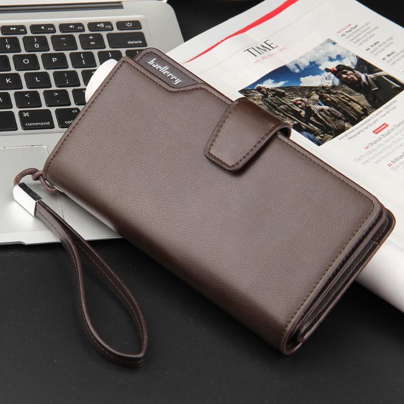 Men s Handbag European American Multi Card Retro Zipper Large Capacity Grab Bag 20X11X2