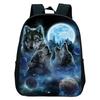 12 Inch Howling Wolf Print Backpack Toddler Boys Kindergarten Bookbag Kawaii Girls School Bags Waterproof Children Backpack