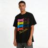 Good Vibes Think Positive Slogan Print Casual Tee Pure cotton T-shirt