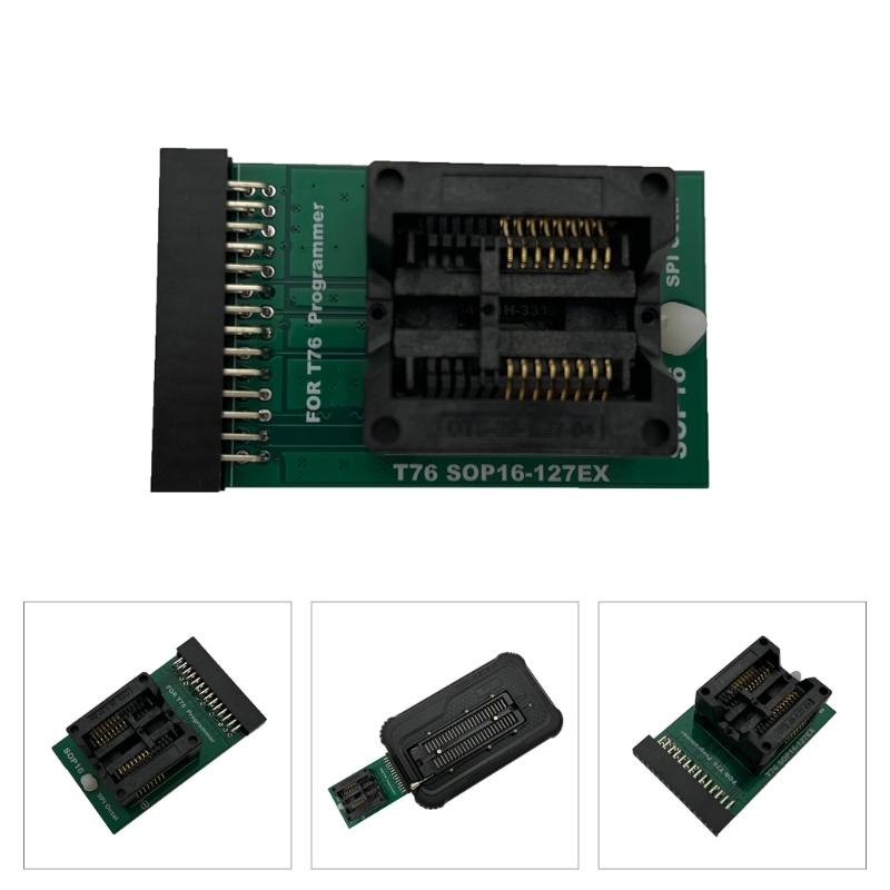 Fast Speed SOP16 Programming Adapter 300mil 1.27mm Spacing Optimized For 25 Series Chip And T76 Devices