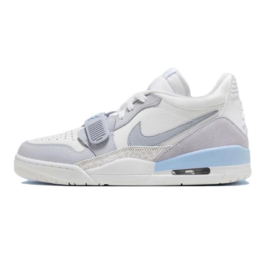 Jordan Legacy 312 Slip Resistant Abrasion Resistant Low top Vintage Basketball Shoes Men's White Blue HQ1190-101(Team116-)
