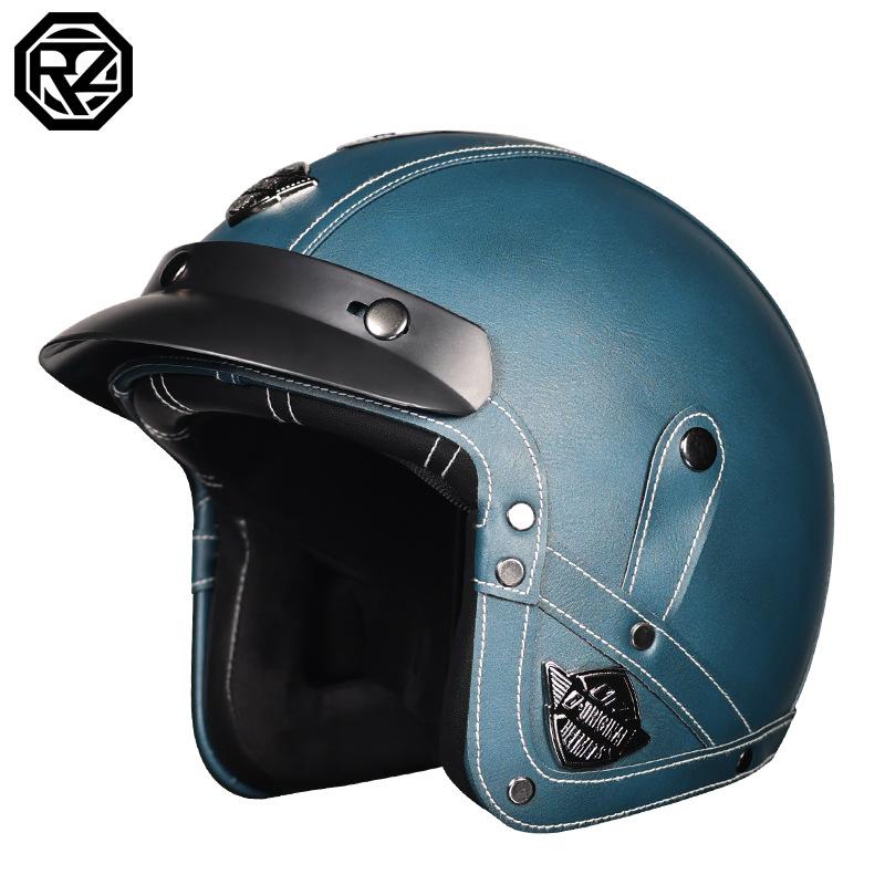3C Certified Vintage Prince Cruising Motorcycle Three-quarters Helmet Half Helmet Scalps Helmet Leather Helmet Safety Four Seasons