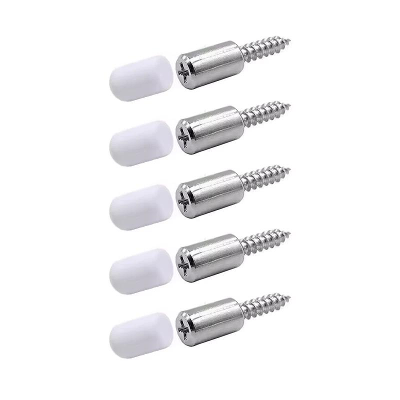 

10Pcs Screws Screw Set Drywall Cupboard Bracket Wood Rubber Cover Bolt Partition Nails Glass Layer Anti-slip Home Fasteners 10 Pcs&0.98inch белый