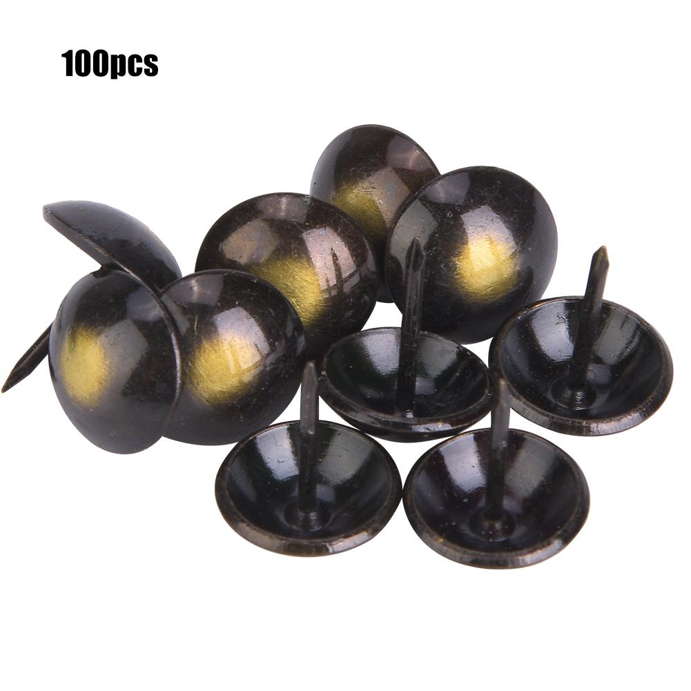 100Pcs Upholstery Nail Retro Round Head Thickened Decorative Furniture Accessories