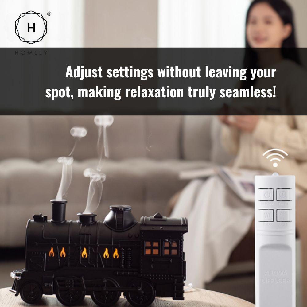 HOMLLY Dampfzug Diffusor Luftbefeuchter mit Licht (300ml)