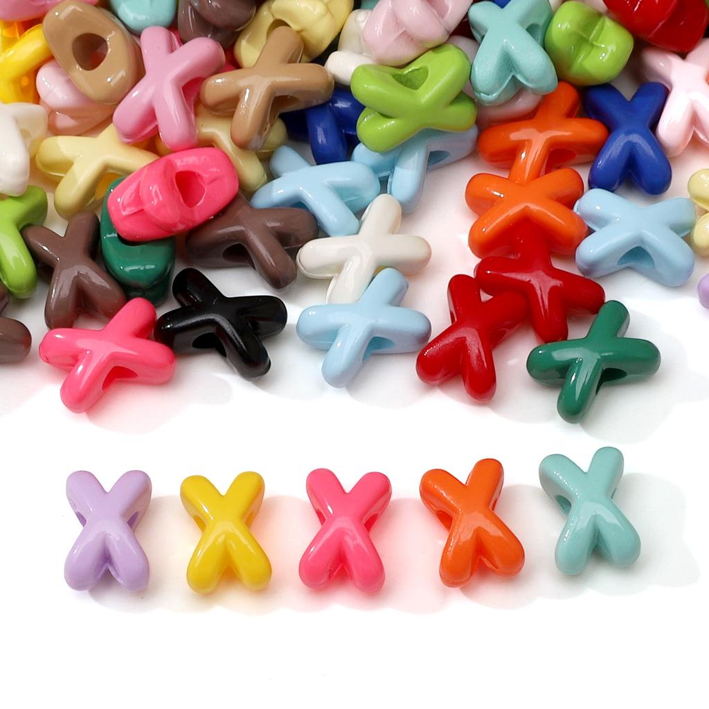 Fork Shaped Spacer Beads Enamel Painted Acrylic Charms for DIY Jewelry 5 or 20 Pcs Option