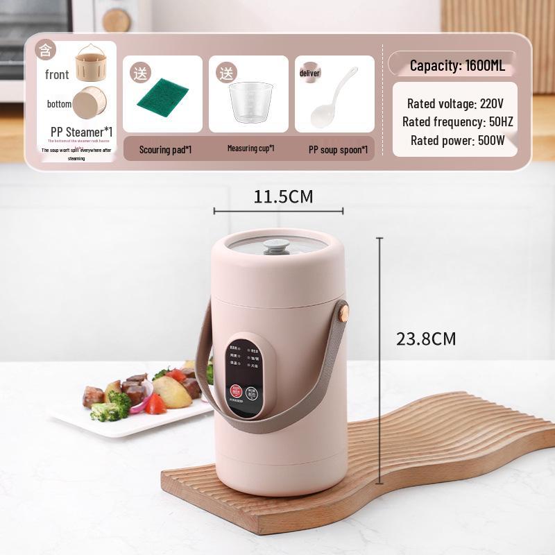 Portable Mini Electric Stew and Hot Pot Cooker - Ideal for Soup, Porridge, and Office Use.