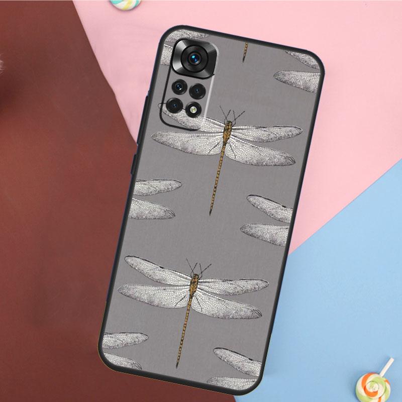 Floral Colorful Dragonfly Cover For Xiaomi Redmi Note 13 Pro 14 12 11 9 10 9S 10S 11S 12S Redmi 10C 12C 13C 14C Case