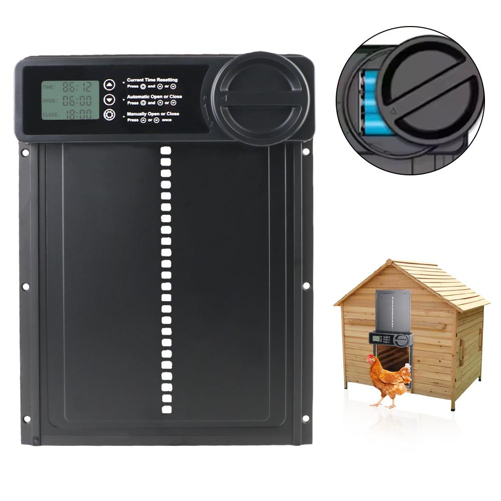 Anti-Pinch Function LCD Display Controlled Open Automatic Chicken Coop Door Retractable Door Safety Gate Second Generation Small Pet Supplies