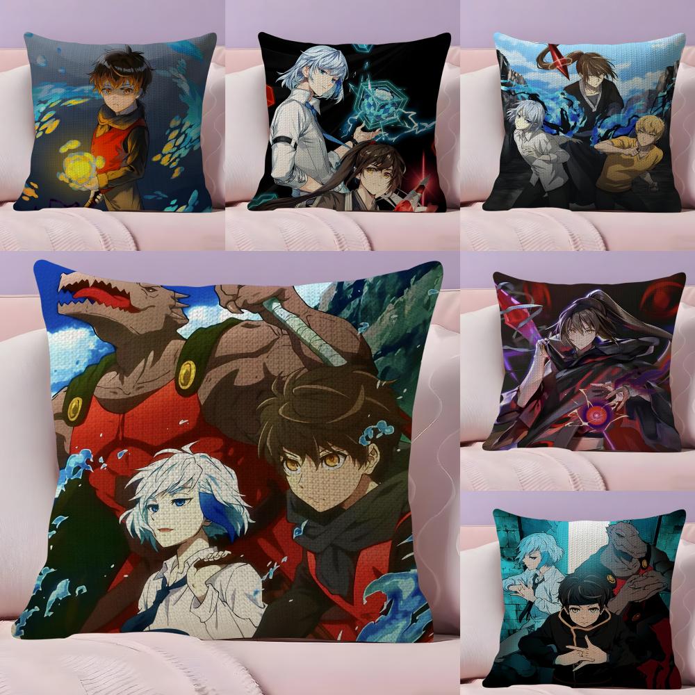 TTower Of GodD Anime Cushion Cover Natural Linen Pillow Case DoubleSided Print Decorative Sofa Pillowcase Home Decor Gift