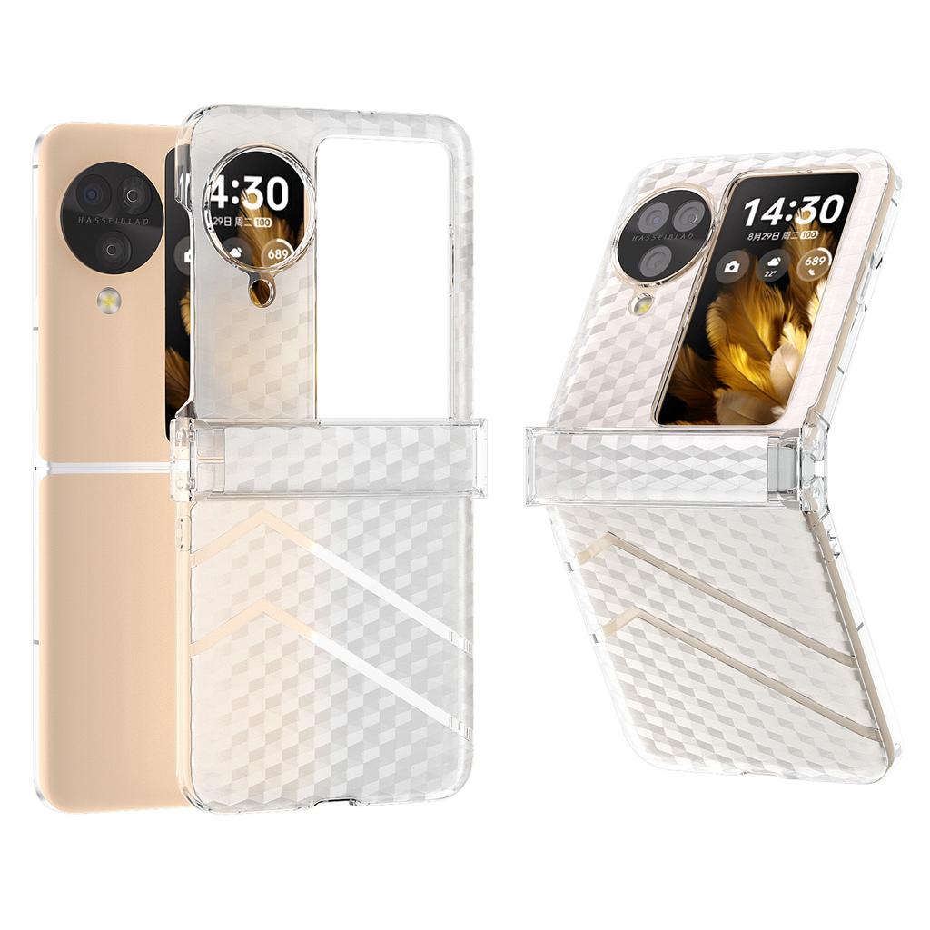 For Oppo Find N3 Flip 5G Case Matte PC Clear Phone Cover with Hinge Protection
