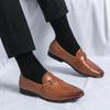 Fashion Casual Leather Men Shoes Spring Summer Slip on Shoes Leisure Walk Man Loafers Punk Style Elegantes Male Driving Footwear