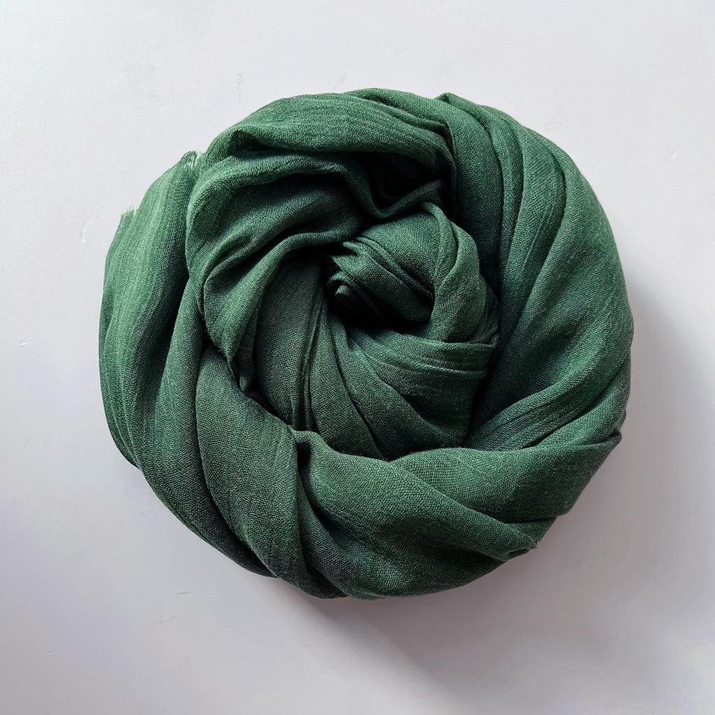 Herbst und Winter vielseitiger langer einfarbiger Baumwoll- und Leinen-Schal Damen Japanischer Retro Kälteschutz warmer Strickschal