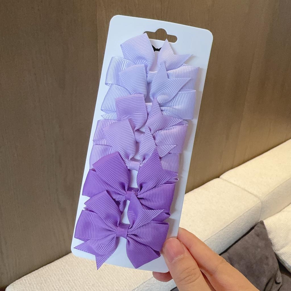 6 stk Baby Cheer Sløyfer Hårspenne for Jenter Ensfarvede Hårnåler Spenner Håndlaget Hodeplagg Barn Nydelig Hårtilbehør 2,5 tommer