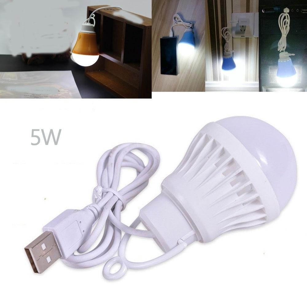 Cold Emergency Reading Outdoor 5W Portable Lamp Light USB Ball Bulb Night LED Random Color