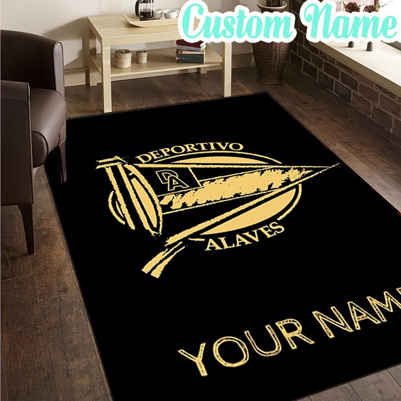 Custom Name Deportivo Alaves Crest  Rug, Office Rug, Chair Rug, Carpet for Living Rooms, Doormat Game Rug Home Decor Christmas Gifts