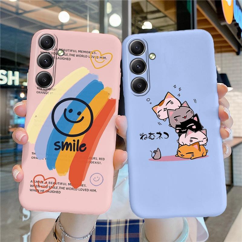 Owl Cartoon Patterned Soft Silicone Case For Samsung A55 A35 S24 Xiaomi Redmi Note 13 iPhone Huawei Honor Realme Camera Protective Shockproof Cover