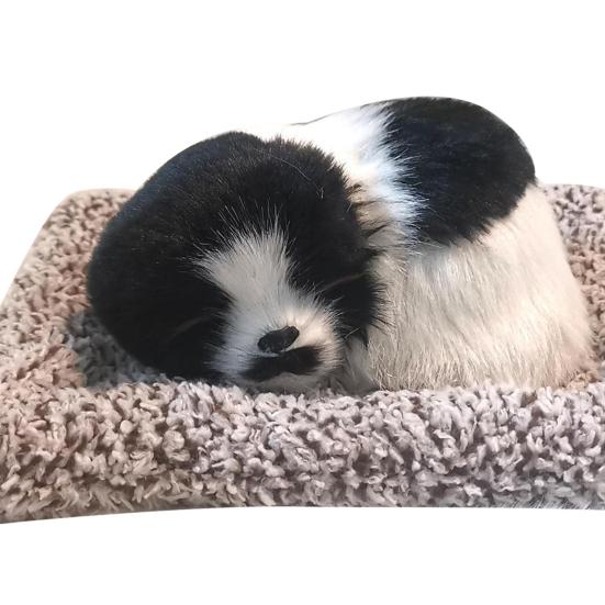 Sleeping Dog Plush Toy with Squeaky Sound & Bamboo Charcoal Bag