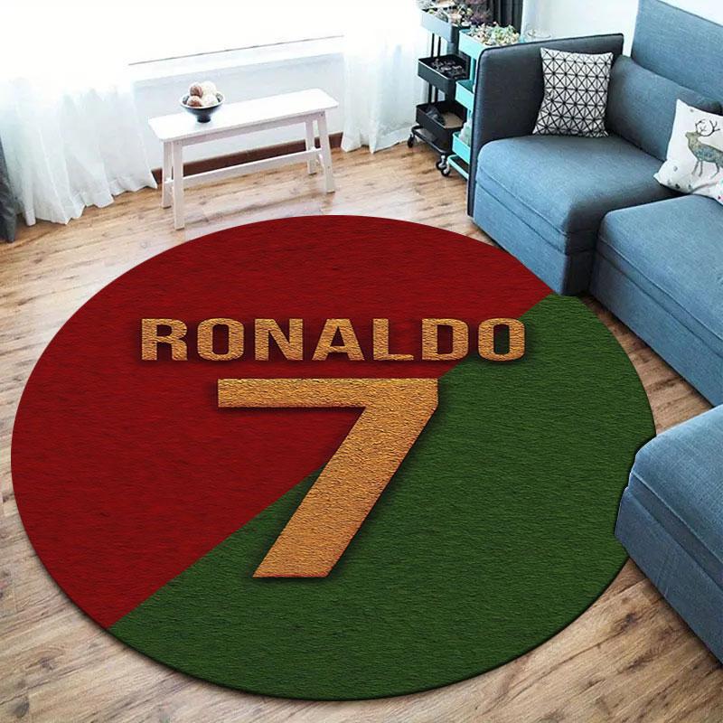 CR7 Round Area Rug,Carpet Rug for Living Room Bedroom Sofa Playroom Decor,Non-slip Floor Mat