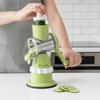 Manual Rotary Cheese Grater 3 Rust-Resistant Stainless Steel Blades Strong Suction Base for Home Kitchen Food Prep