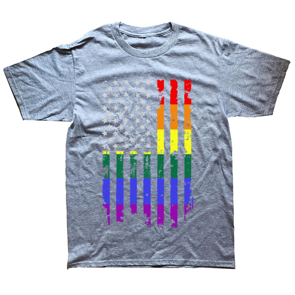 Rainbow Flag Gay Pride Awareness T Shirt Lesbian Summer Graphic Cotton Streetwear Short Sleeve Birthday Gifts TShirt Unisex