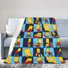 S-Simpson Blanket Velvet Spring Autumn  Multi-function Lightweight Throw Blankets for Sofa Office Quilt
