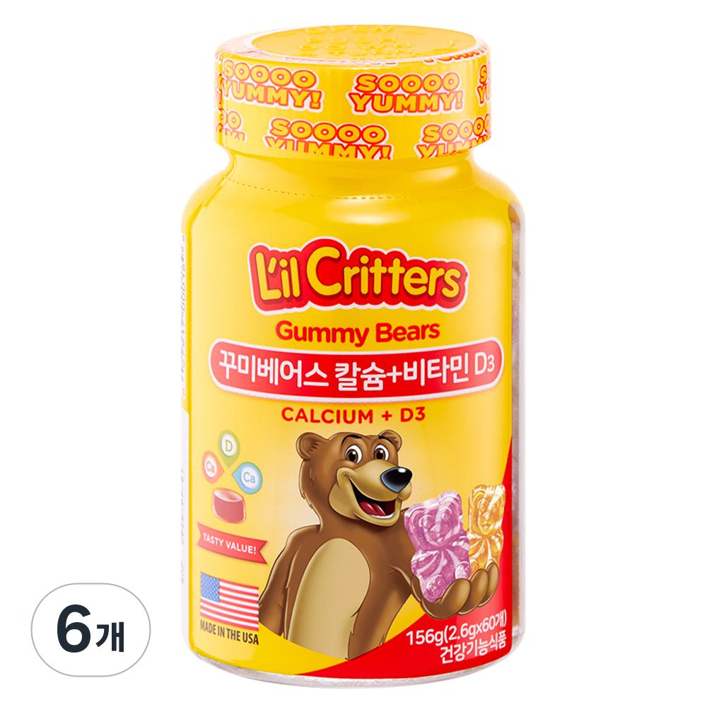 Lil Critters Gummy Bears Calcium + Vitamin D3 60 Tablets (6 Pcs)