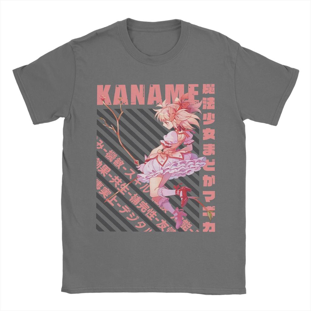 Mahou Shoujo Madoka Unisexs T Shirt Madoka Magica Anime Tee Shirt Short Sleeve Round Collar TShirts 100 Cotton Big Size Clothes