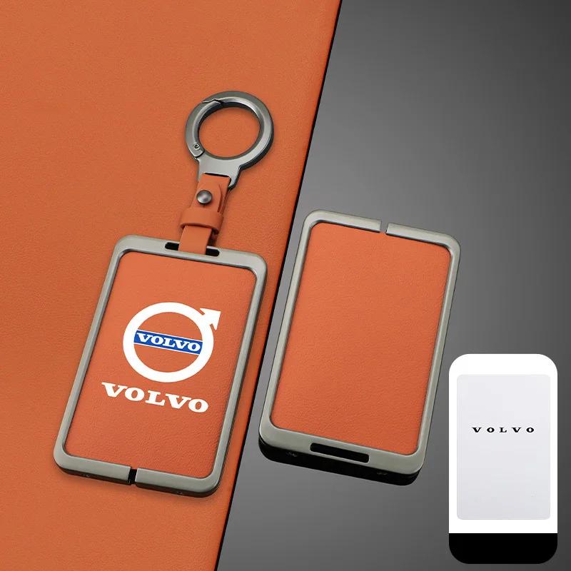 Radkappen Auto Smart NFC-Karte Schlüsseletui Abdeckung Schlüsseltasche Schale Halter Schutz Anhänger Für Volvo EM90 EX30 2024 Polestar Auto Innenraum Ac