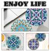 6PCS Diamond Crafts Coasters Fresh Greenery Diamond Painting Coasters Kits Mandara Wooden for Adults Kids Beginner Gift Supplies