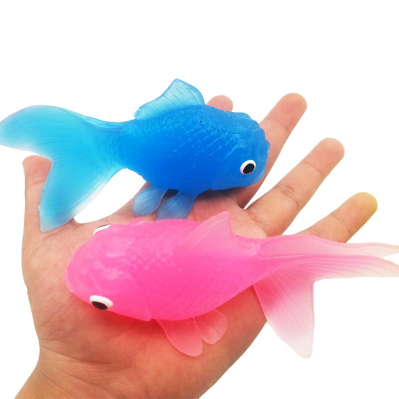 Large Soft Gel Simulation Goldfish Toy for Children - Fake Colorful Fish Model for Catching and Water Play