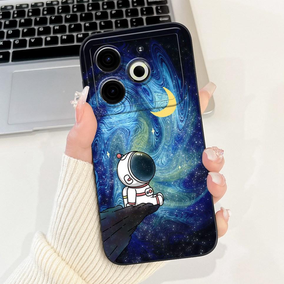 Cartoon Fashion Back Cover For Tecno Pova 6 Neo Pova6 Neo Phone Case Silicone Soft TPU Dragon Astronaut Black Cat Funda Bumper